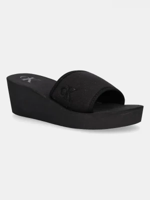 Obrázek produktu Calvin Klein Jeans Pantofle Calvin Klein Jeans BEACH WEDGE SLIDE CANVAS černá