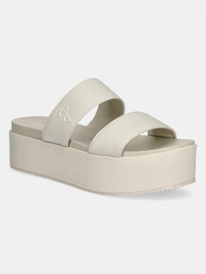 Obrázek produktu Calvin Klein Jeans Pantofle FLATFORM SANDAL WEBBING IN béžová