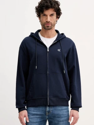 Obrázek produktu Calvin Klein Jeans rozepínací mikina kapucí pánská bavlněná námořnická modř