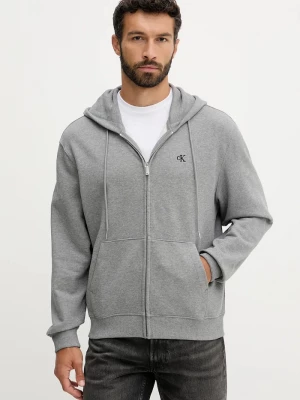 Obrázek produktu Calvin Klein Jeans rozepínací mikina s kapucí pánská bavlněná šedá