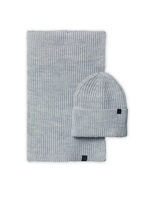 Obrázek produktu Calvin Klein Jeans Sada čepice a šál Monogram Rib IU0IU00638 Šedá
