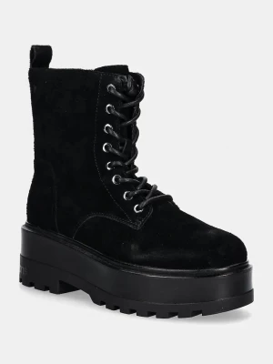 Obrázek produktu Calvin Klein Jeans Semišové workery Calvin Klein Jeans FLATFORM ZIP LACEUP MG S černá