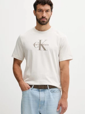 Obrázek produktu Calvin Klein Jeans tričko pánské bavlněné béžová