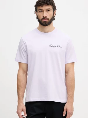 Obrázek produktu Calvin Klein Jeans tričko pánské bavlněné fialová