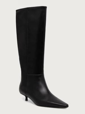 Obrázek produktu Calvin Klein kozačky nad kolena dámské kožené KITTEN HEEL HIGH BOOT LTH černá