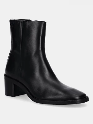 Obrázek produktu Calvin Klein Kožené kotníkové boty Calvin Klein BLOCK HEEL ZIP BOOT LTH černá