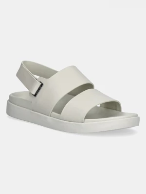 Obrázek produktu Calvin Klein Kožené sandály Calvin Klein FLAT ADJ SANDAL EYELET béžová