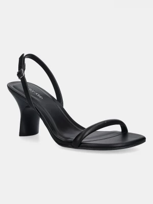 Obrázek produktu Calvin Klein Kožené sandály SCULPT KITT HEEL STRAPPY LTH černá