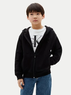 Obrázek produktu Calvin Klein Mikina Monogram Flock Zipthru LVCKTJB48B Černá Regular Fit