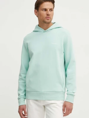 Obrázek produktu Calvin Klein mikina s kapucí pánská s bavlnou tyrkysová