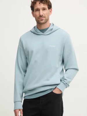 Obrázek produktu Calvin Klein mikina s kapucí pánská s bavlnou tyrkysová