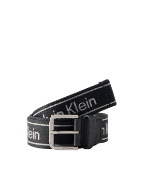 Obrázek produktu Calvin Klein Opasek 'Rounded Buckle Logo Webbing' světle šedá / černá