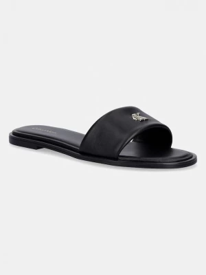 Obrázek produktu Calvin Klein pantofle dámské kožené ROUND FLAT SNDL LTH BAR HW 2 černá