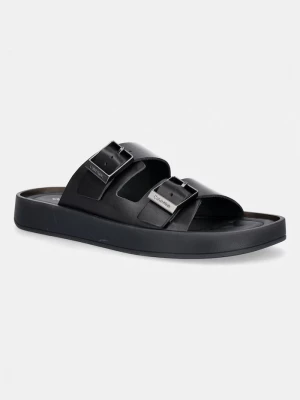 Obrázek produktu Calvin Klein pantofle pánské kožené ERGON DOUBLE BAR SANDAL LTH černá