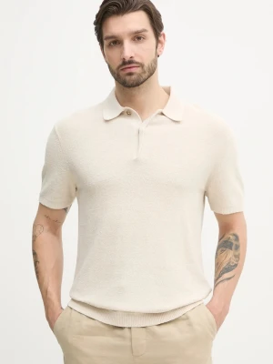 Obrázek produktu Calvin Klein Polo tričko s lněnou směsí béžová