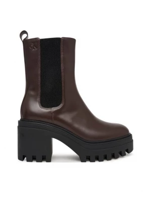 Obrázek produktu Calvin Klein Polokozačky Chunky Heeled Chelsea Lth YW0YW01547 Tmavě hnědá