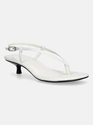 Obrázek produktu Calvin Klein sandály kožené KITT HEEL SNDL STRAPPY SLING LTH béžová