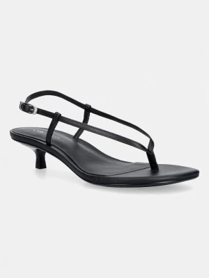 Obrázek produktu Calvin Klein sandály kožené KITT HEEL SNDL STRAPPY SLING LTH černá