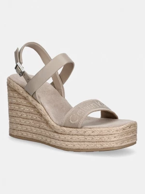 Obrázek produktu Calvin Klein sandály na klínku WEDGE ESPAD 70 WEBBING LTH béžová