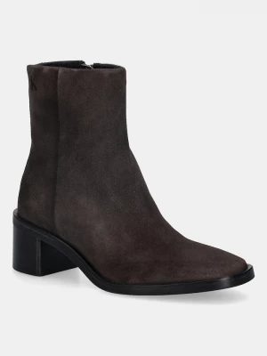 Obrázek produktu Calvin Klein Semišové boty Calvin Klein BLOCK HEEL ZIP BOOT SUE hnědá