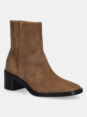 Obrázek produktu Calvin Klein Semišové boty Calvin Klein BLOCK HEEL ZIP BOOT SUE hnědá