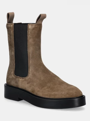 Obrázek produktu Calvin Klein Semišové kotníkové boty Calvin Klein CONVAVE WELT CHESEA SUEDE hnědá