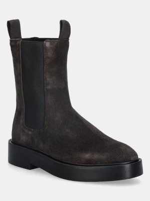 Obrázek produktu Calvin Klein Semišové kotníkové boty Calvin Klein CONVAVE WELT CHESEA SUEDE hnědá