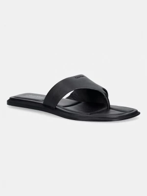 Obrázek produktu Calvin Klein žabky dámské kožené FLAT SANDAL THONG LTH černá