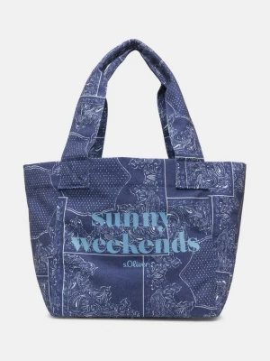 Obrázek produktu Canvas Shopper mit Paisley-Muster und Kurztragehenkeln s.Oliver modrá