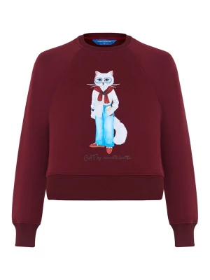 Obrázek produktu Cat e Lolette Mikina 'Cat with Coffee' burgundská červeň