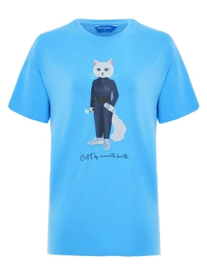 Obrázek produktu Cat e Lolette Tričko 'Sport cat with dumbbells' modrá
