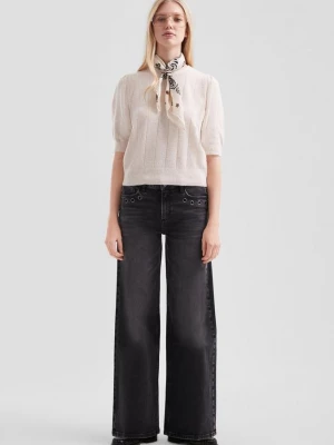 Obrázek produktu Catie jeans / slim fit / vysoký střih / široké nohavice / očka QS šedá