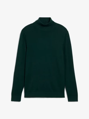 Obrázek produktu Cienki sweter z golfem z domieszką wełny merino BonPrix zielony
