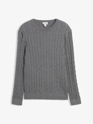 Obrázek produktu Cienki sweter ze wzorem w warkocze, slim fit BonPrix szary