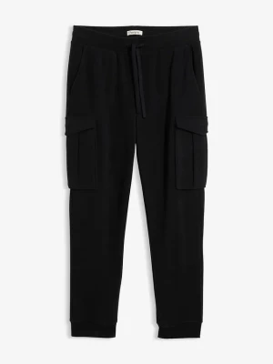Obrázek produktu Ciepłe spodnie cargo z polarowego materiału, regular fit BonPrix czarny