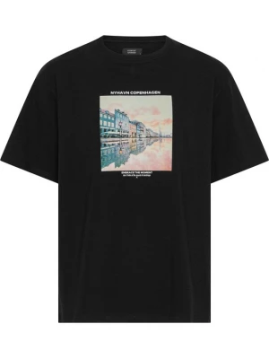 Obrázek produktu Clean Cut Copenhagen Tričko 'Rainy Copenhagen' azurová modrá / šedobéžová / růžová / černá
