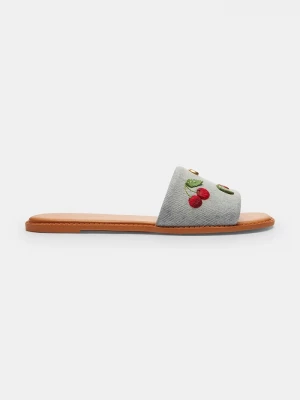 Obrázek produktu Coach pantofle na plochém podpatku dámské Holly Denim Cherries Sandal modrá