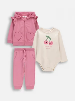 Obrázek produktu Coccodrillo teplákový set kojenecký bavlněný růžová