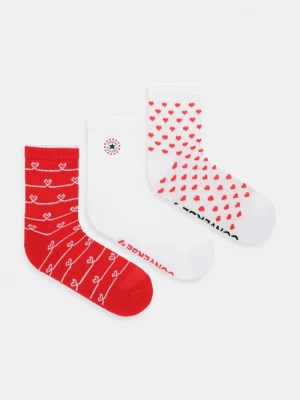 Obrázek produktu Converse ponožky dámské x CHUCKS IN LOVE 3-pack červená