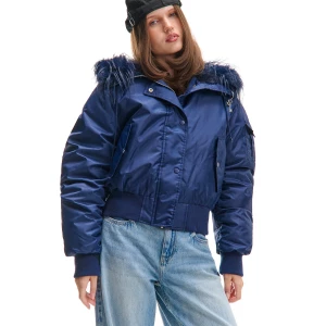 Obrázek produktu Cropp - Bunda bomber s kapucí - tmavomodrá