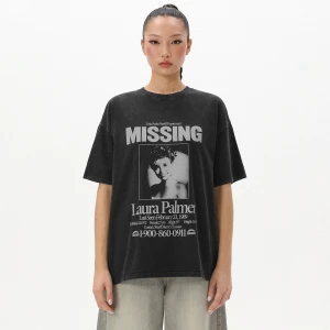 Obrázek produktu Cropp - Černé tričko s potiskem Twin Peaks - černý
