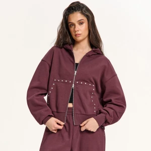 Obrázek produktu Cropp - Mikina na zip s kapucí - hnědá