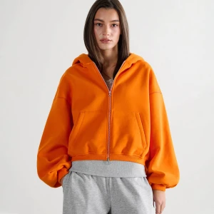 Obrázek produktu Cropp - Mikina na zip s kapucí - oranžová