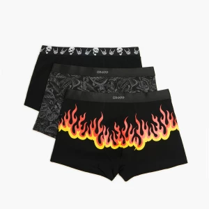 Obrázek produktu Cropp - Sada 3 kusů boxerek s potiskem - tmavě šedá