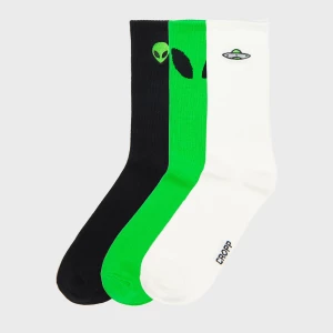 Obrázek produktu Cropp - Sada 3 párů ponožek UFO - žlutozelená
