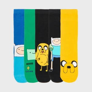 Obrázek produktu Cropp - Sada 5 párů ponožek s potiskem Adventure Time - žlutá
