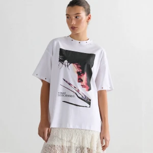 Obrázek produktu Cropp - Tričko oversize s potiskem - bílá