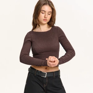 Obrázek produktu Cropp - Viskózová halenka s ozdobným nabíráním - hnědá