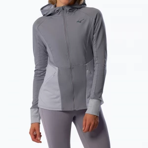 Obrázek produktu Dámská běžecká bunda Mizuno Active Warm Hybrid Full Zip Hooded quicksilver šedá