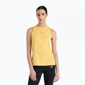 Obrázek produktu Dámské běžecké tílko New Balance Jacquard Slim Tank clementine Žlutá